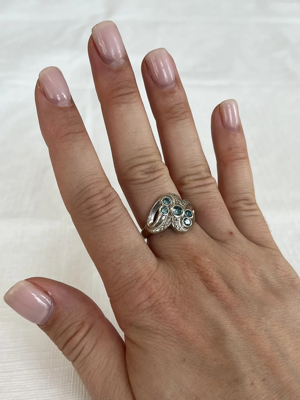 14k Blue Diamond Ring