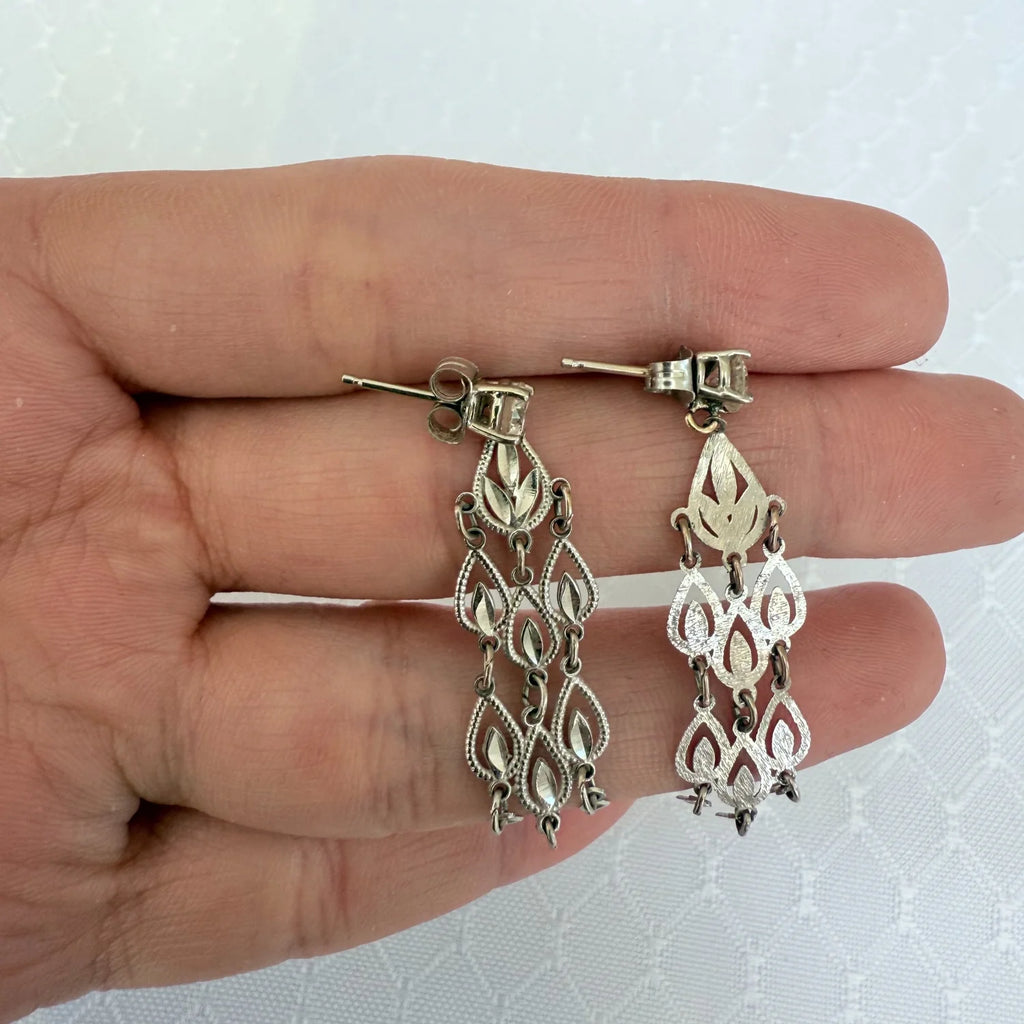 14k Diamond Post-Back Drop Earrings