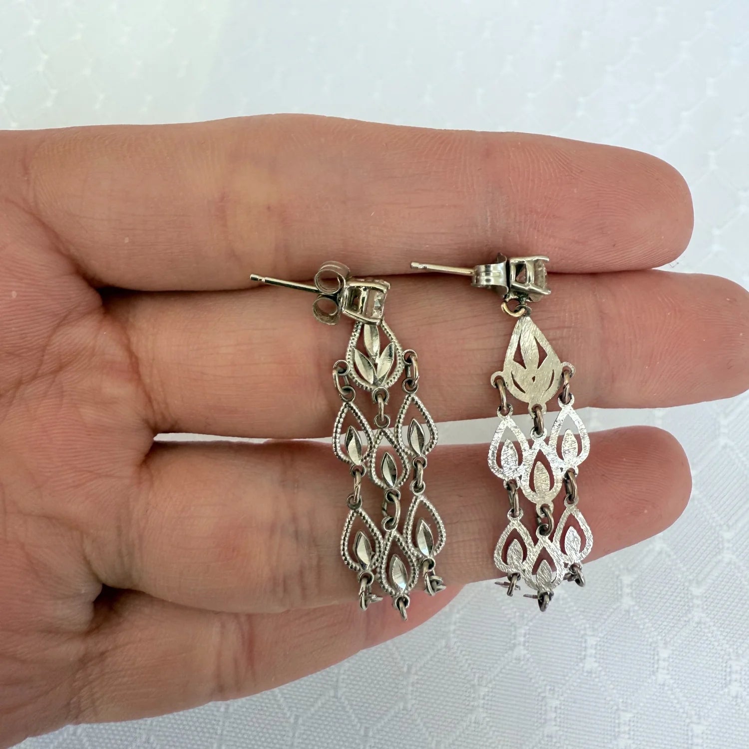 14k Diamond Post-Back Drop Earrings