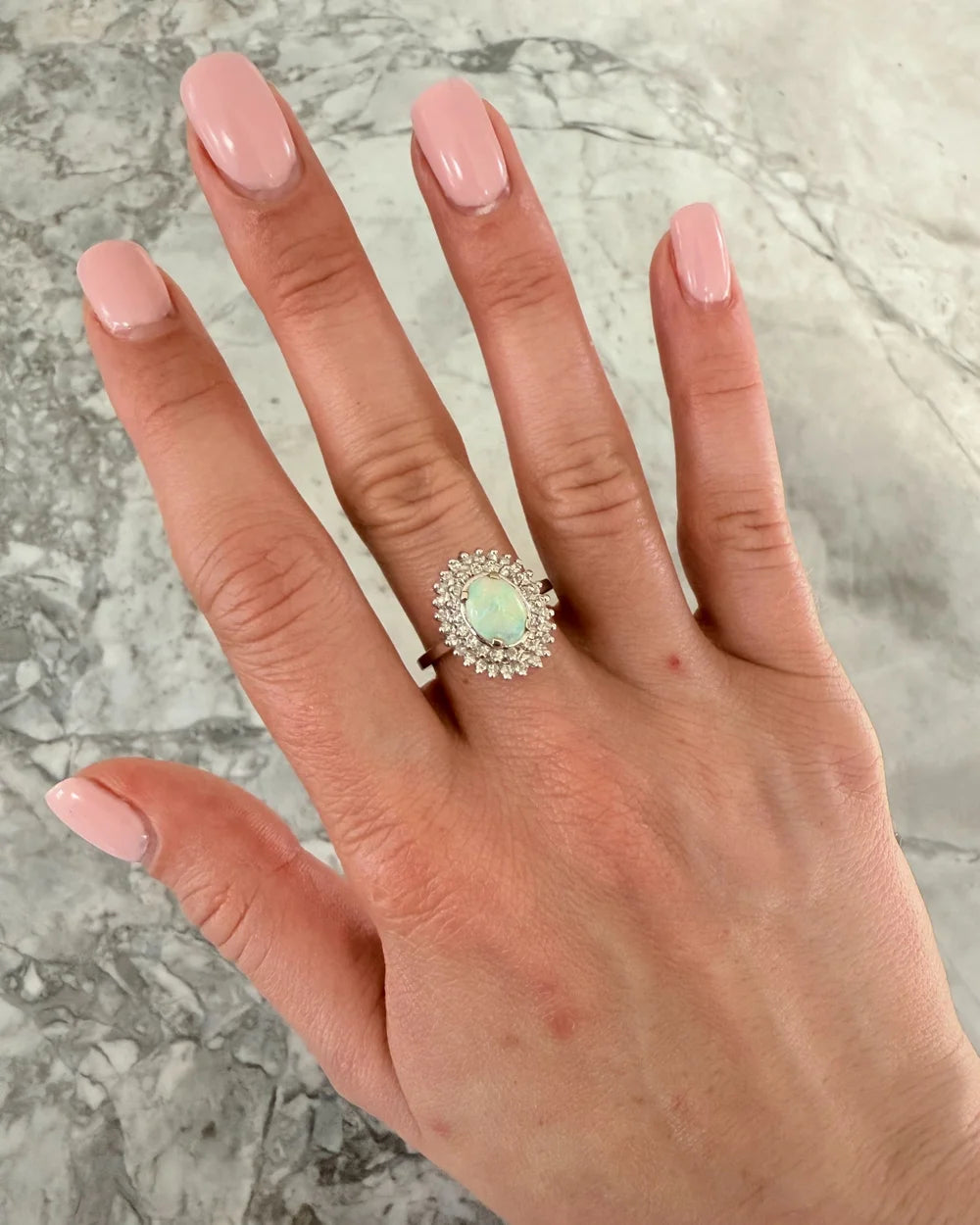 18k Opal & Diamond Ring