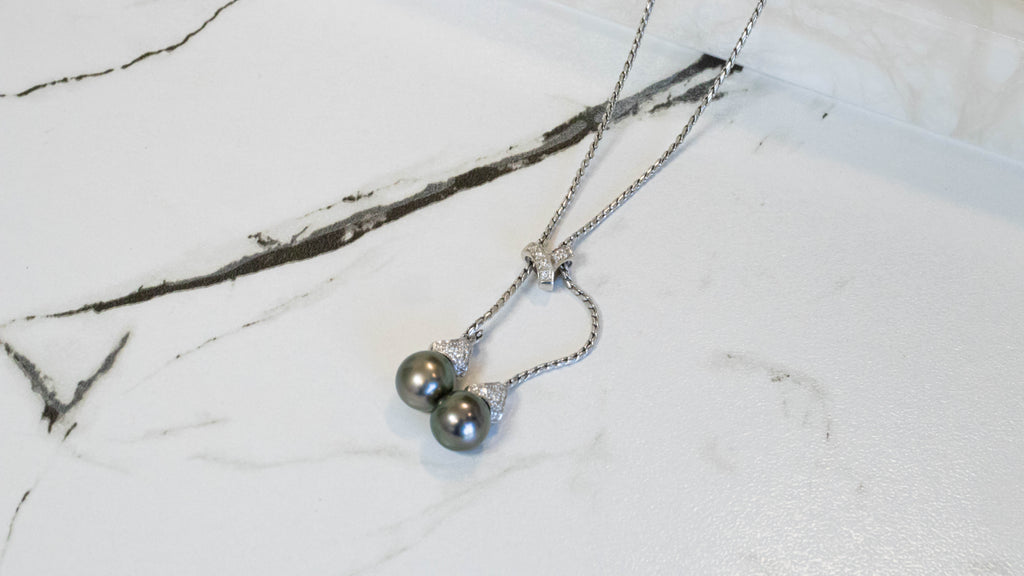14k Pearl & Diamond Necklace