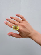 18k Citrine & Diamond Ring