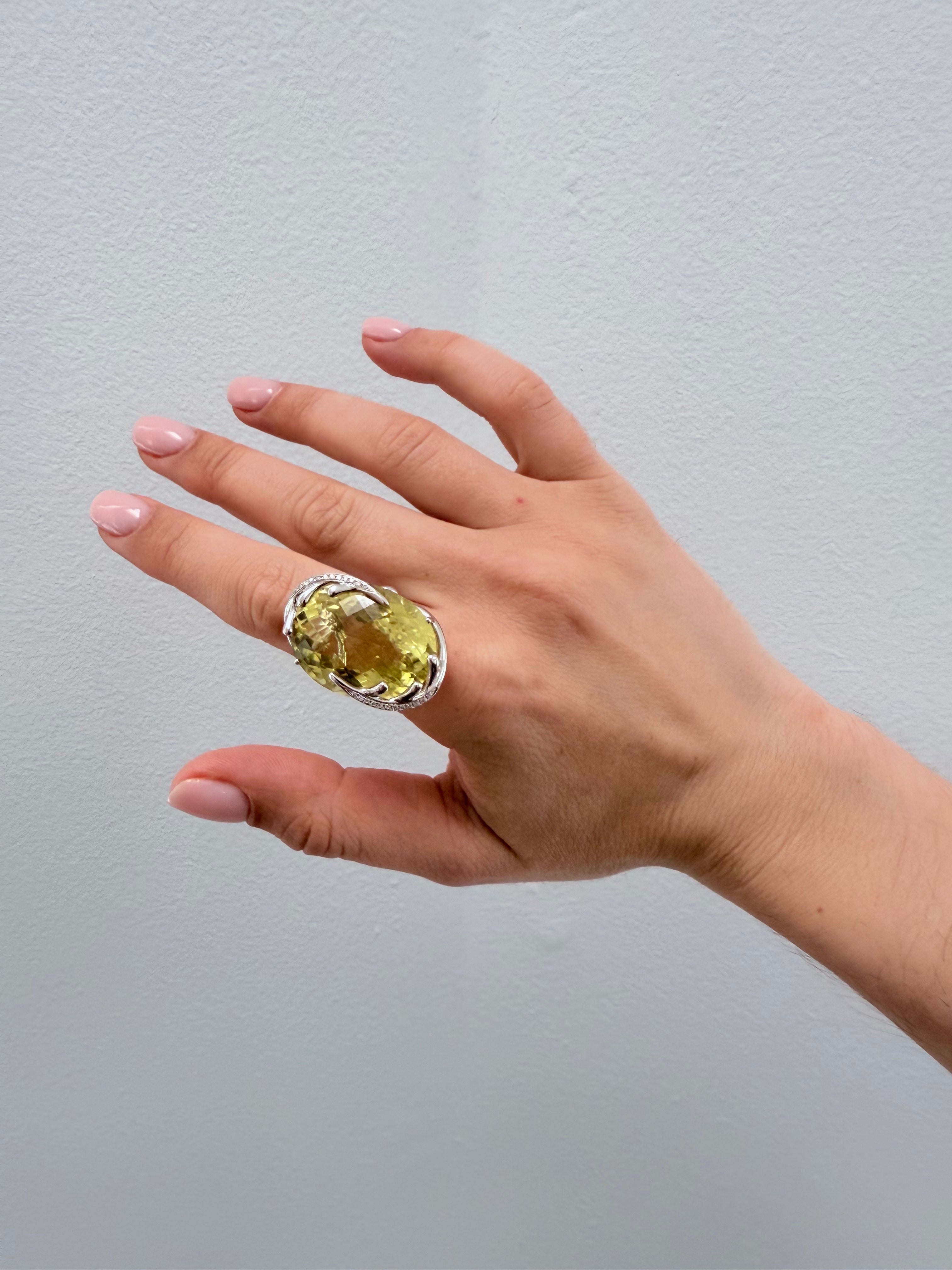 18k Citrine & Diamond Ring