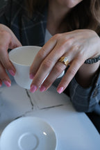 14k Pear Natural Diamond Ring