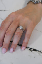 Platinum Tiffany & CO. Natural Cushion Diamond Ring