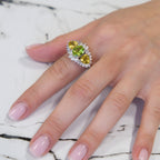 14k Peridot & Citrine Ring
