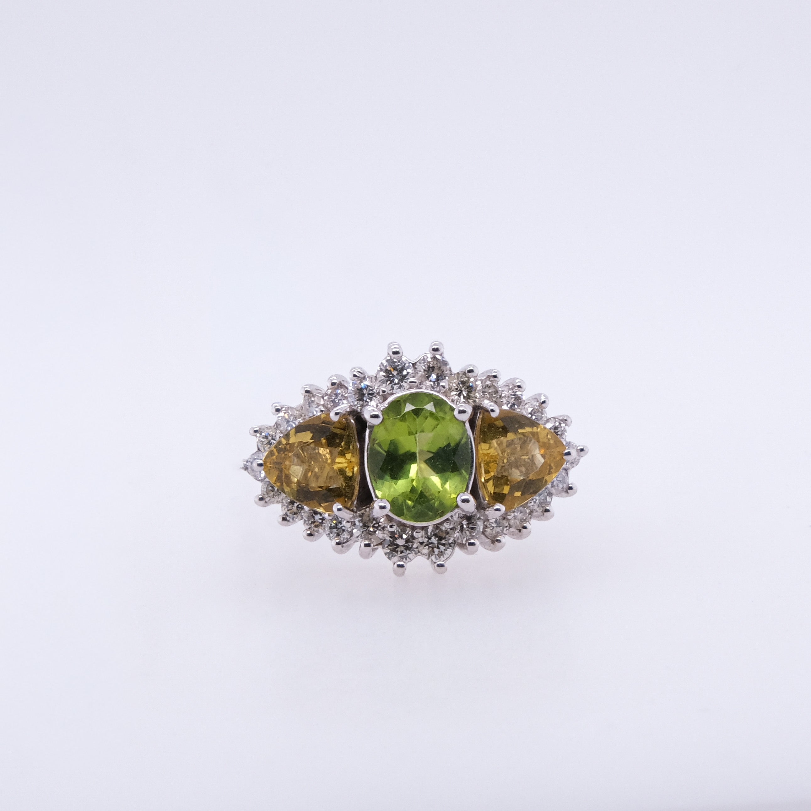 14k Peridot & Citrine Ring