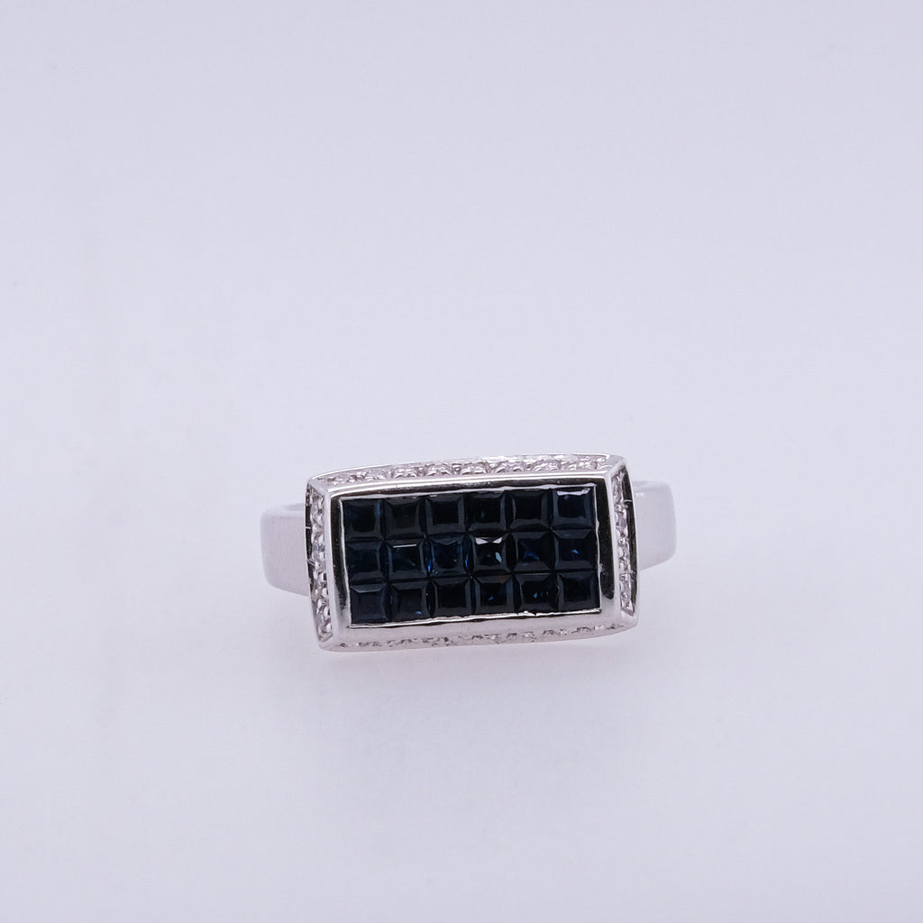 18k Sapphire & Diamond Ring