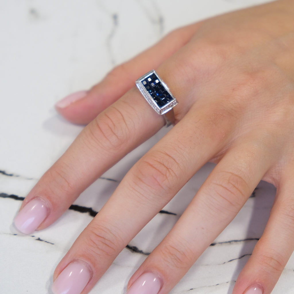 18k Sapphire & Diamond Ring