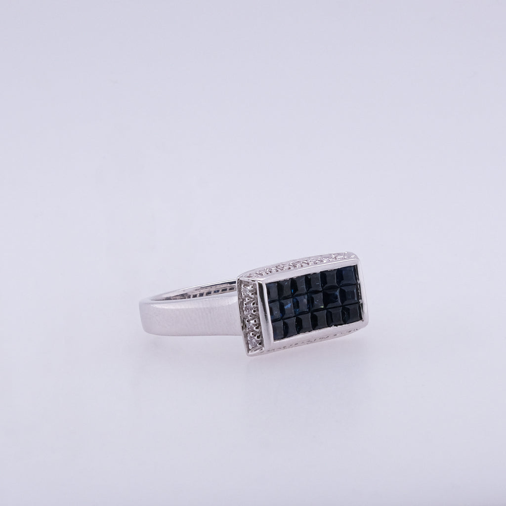 18k Sapphire & Diamond Ring