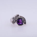 14k Amethyst & Diamond Ring