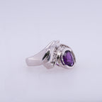 14k Amethyst & Diamond Ring