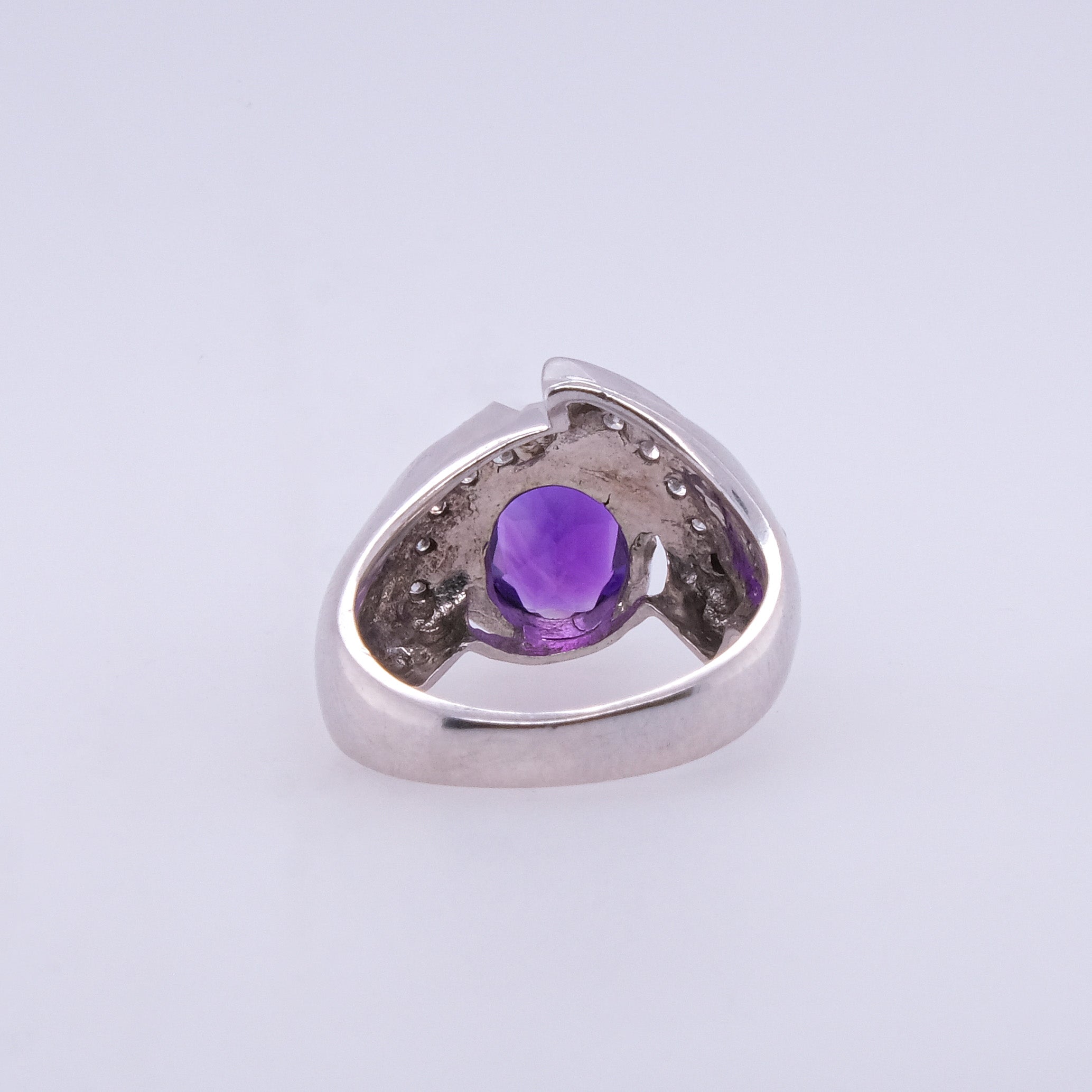 14k Amethyst & Diamond Ring
