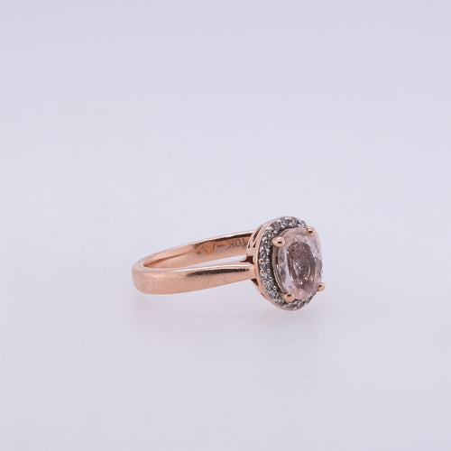 10k Quartz & Diamond Ring