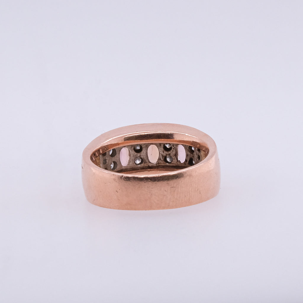 19k Golden Beryl & Diamond Ring