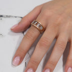 19k Golden Beryl & Diamond Ring