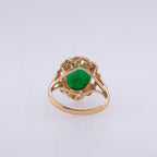 14k Jade & Diamond Ring