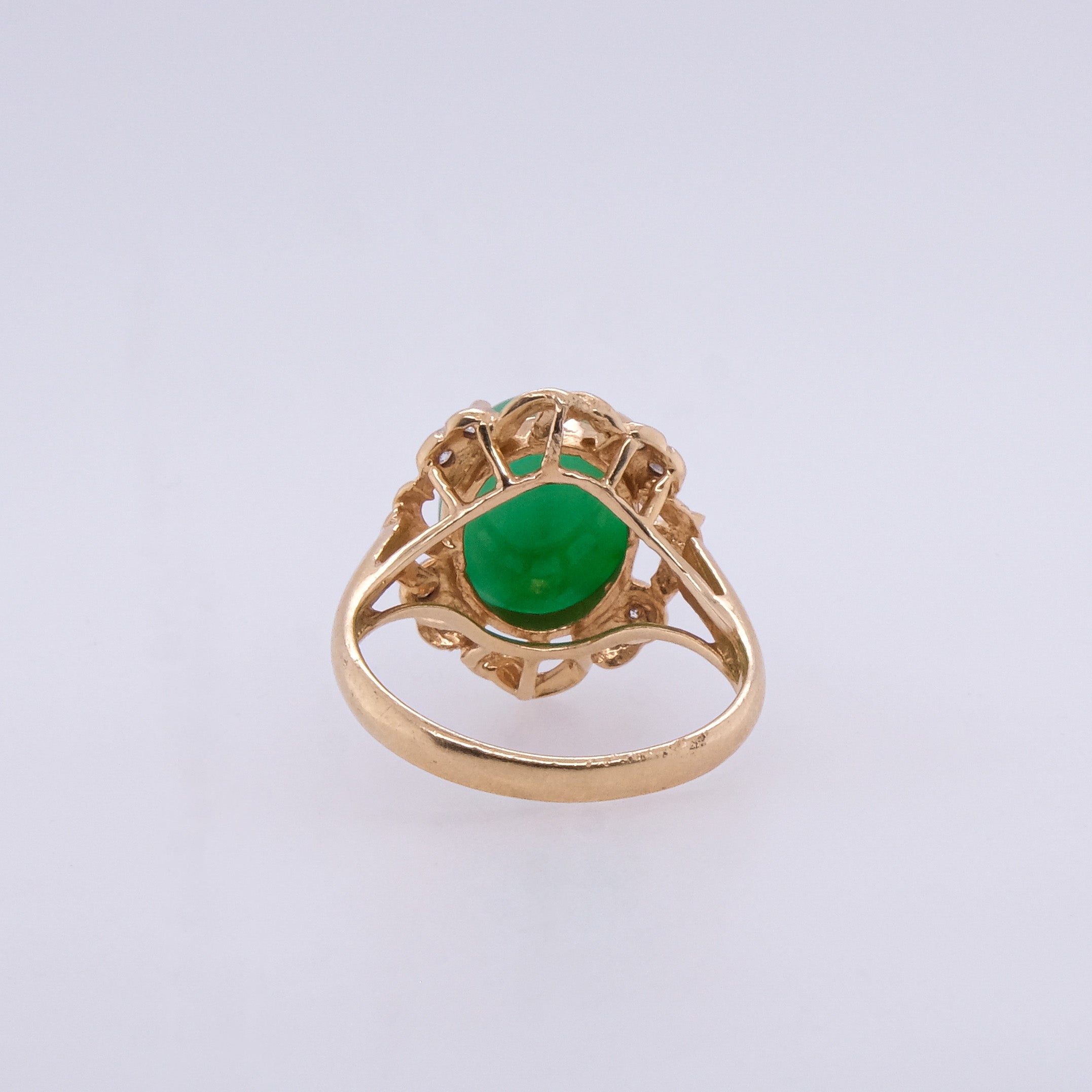 14k Jade & Diamond Ring
