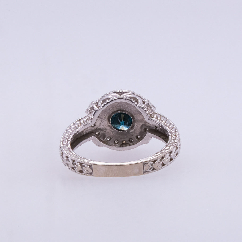 14k Blue Diamond Ring