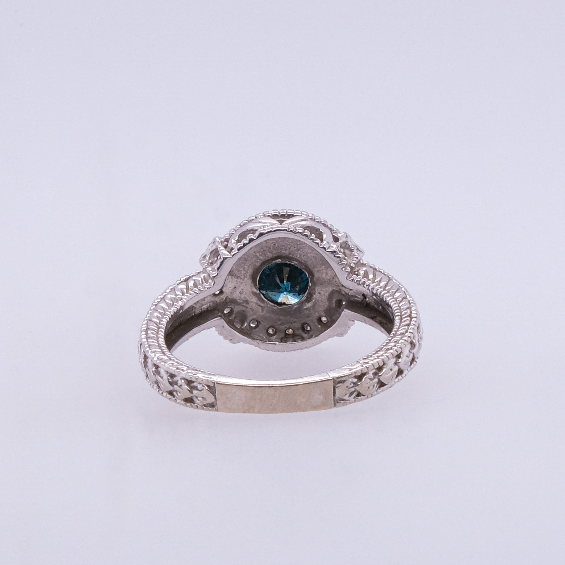 14k Blue Diamond Ring