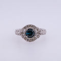 14k Blue Diamond Ring