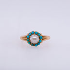 18k Pearl & Turquoise Ring