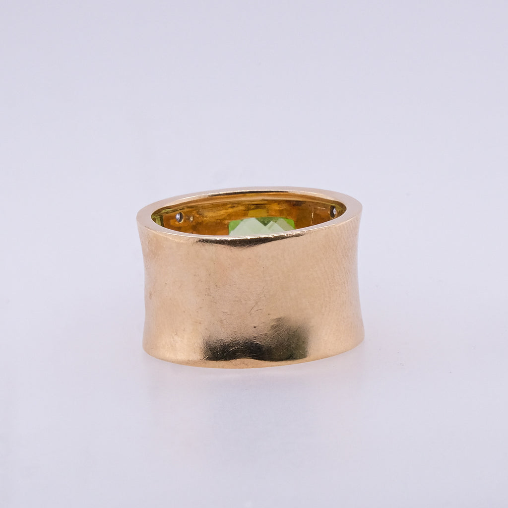 14k Peridot & Diamond Ring