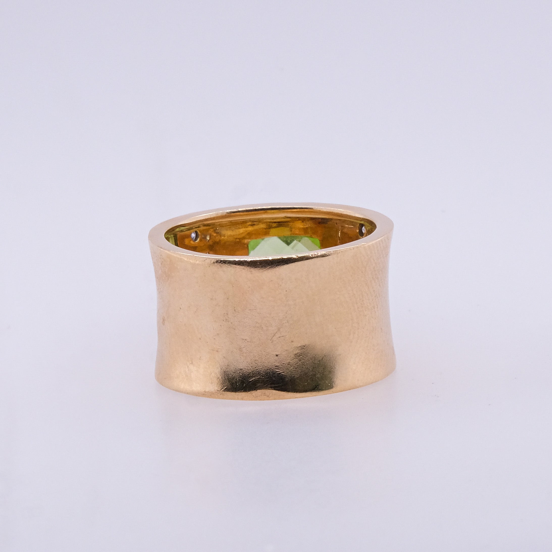 14k Peridot & Diamond Ring