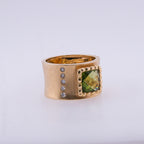 14k Peridot & Diamond Ring