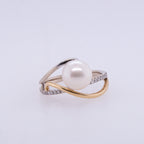 14k Pearl & Diamond Ring
