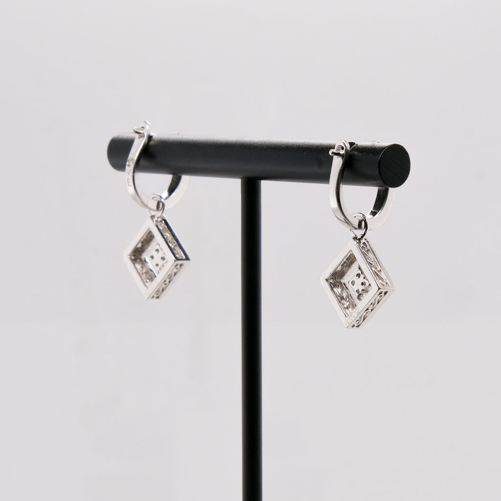 14k Dangling Diamond Earrings