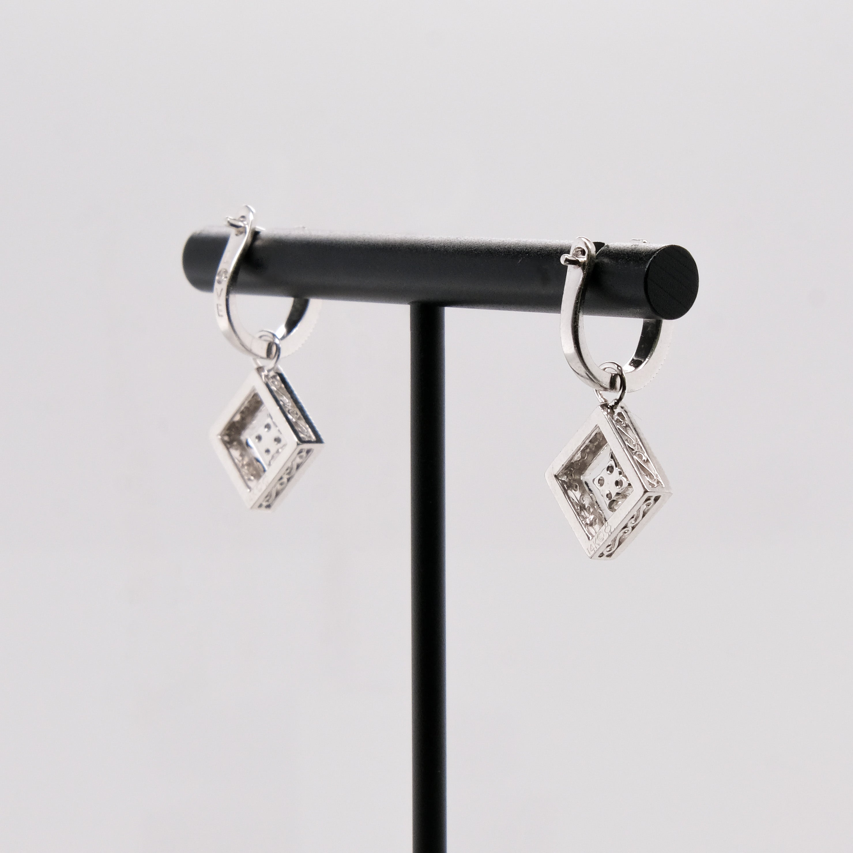 14k Dangling Diamond Earrings
