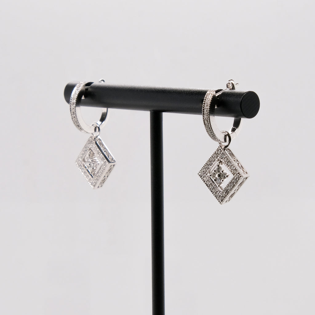 14k Dangling Diamond Earrings