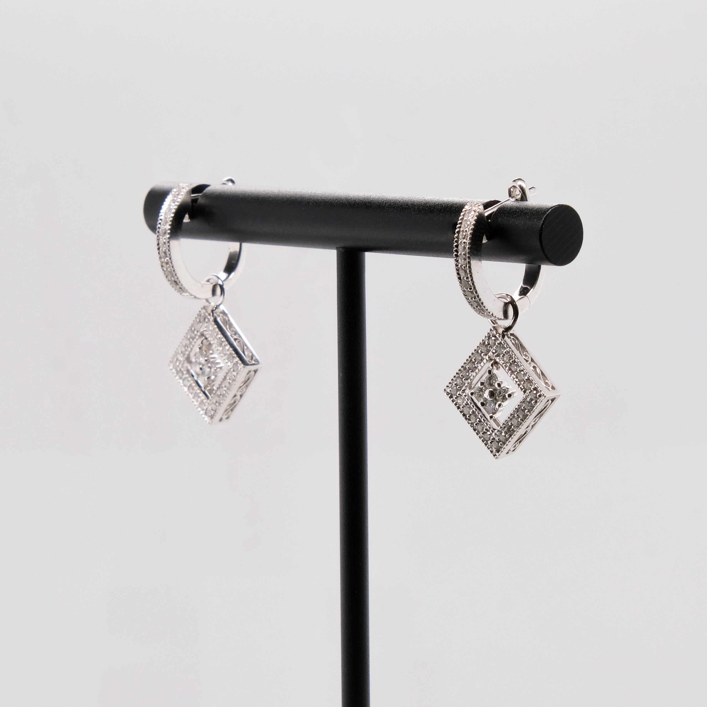 14k Dangling Diamond Earrings
