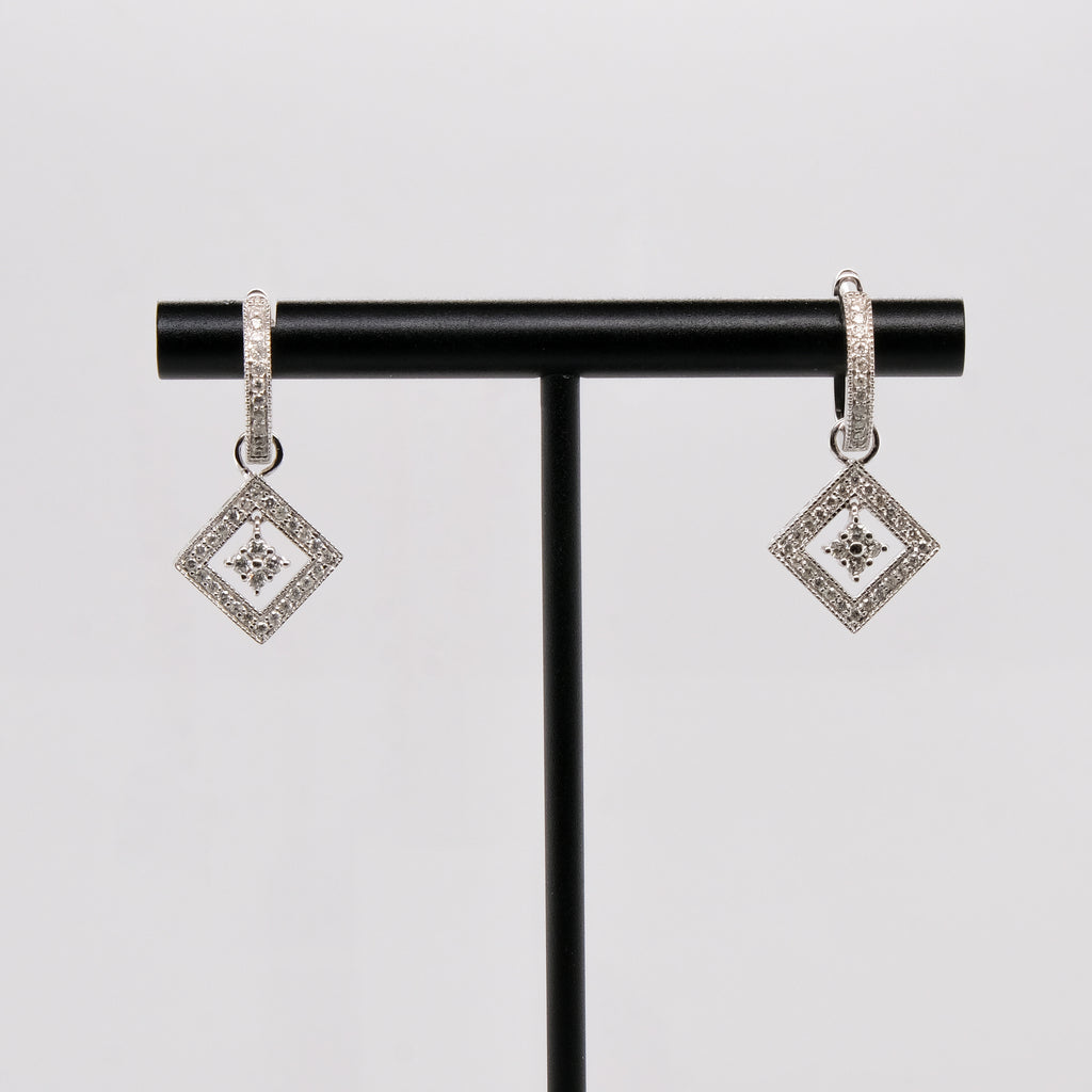 14k Dangling Diamond Earrings