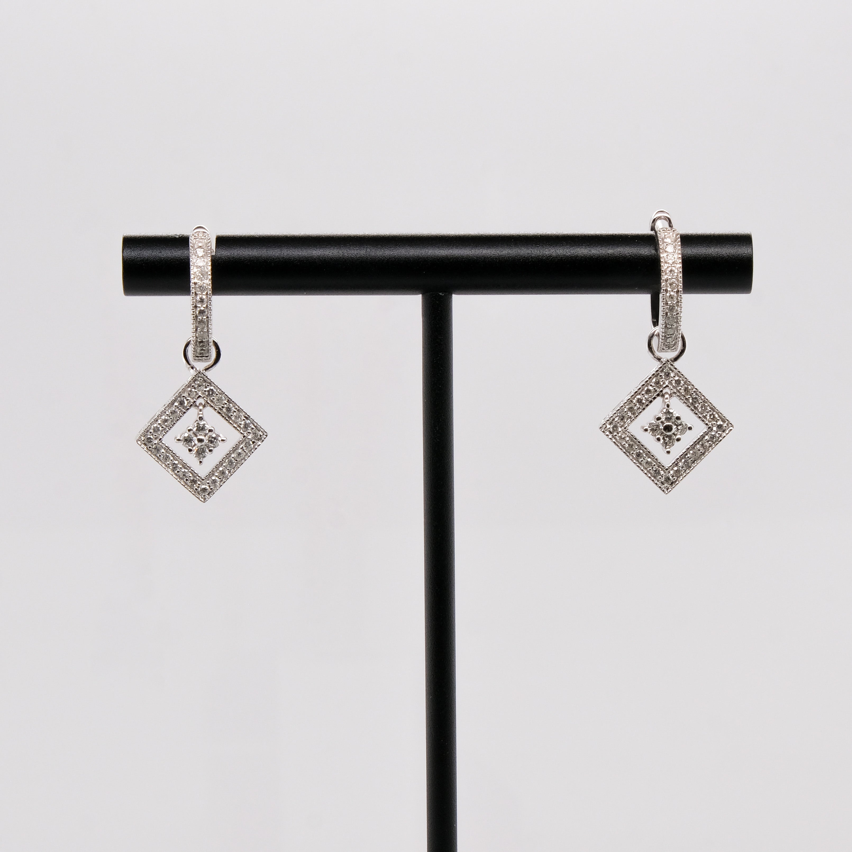 14k Dangling Diamond Earrings