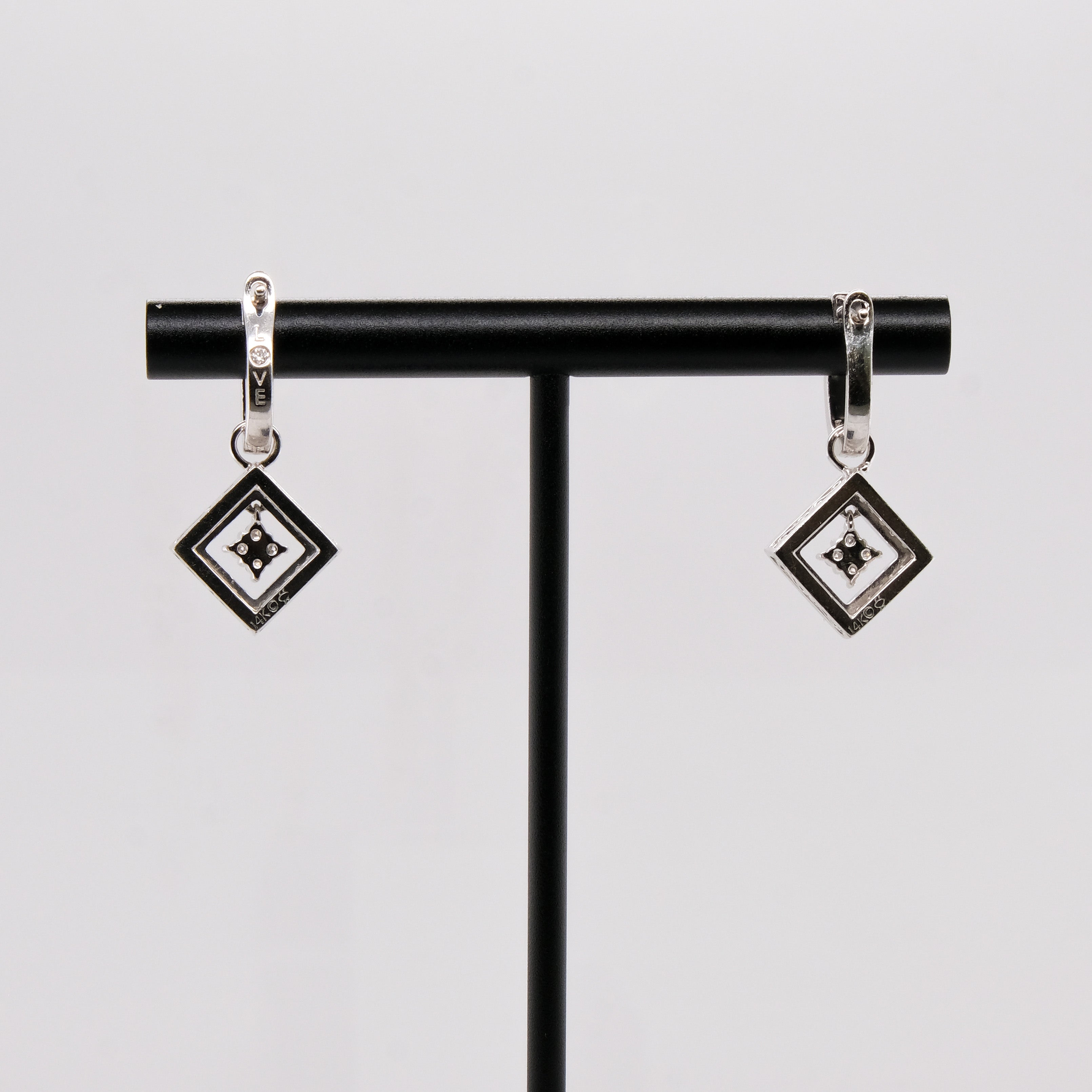 14k Dangling Diamond Earrings