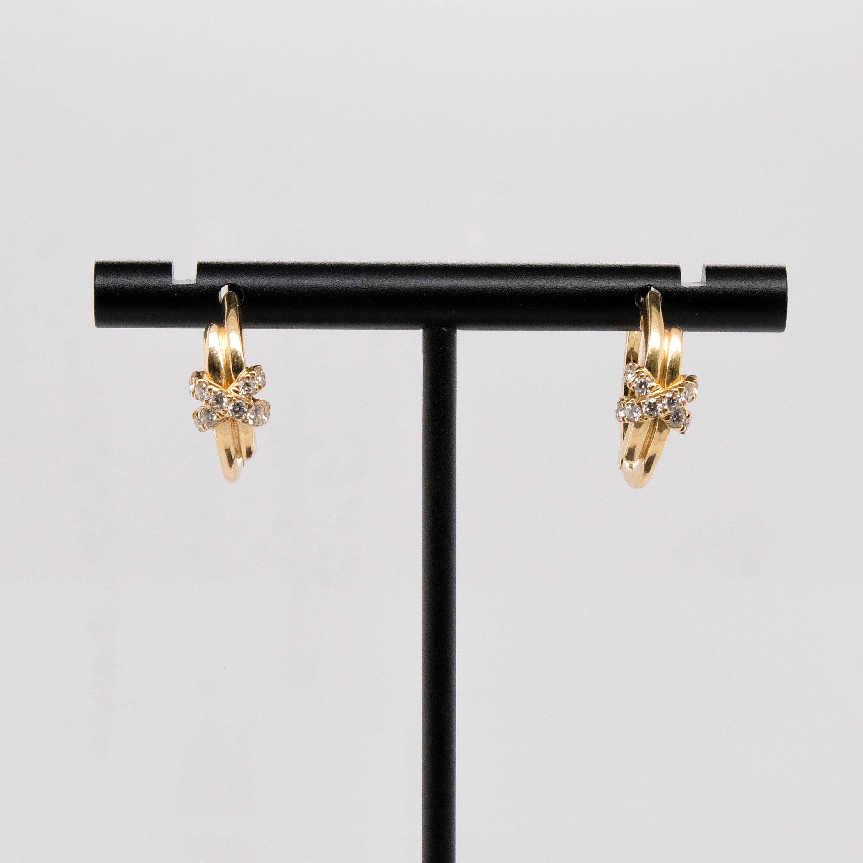 14k Diamond Hoops