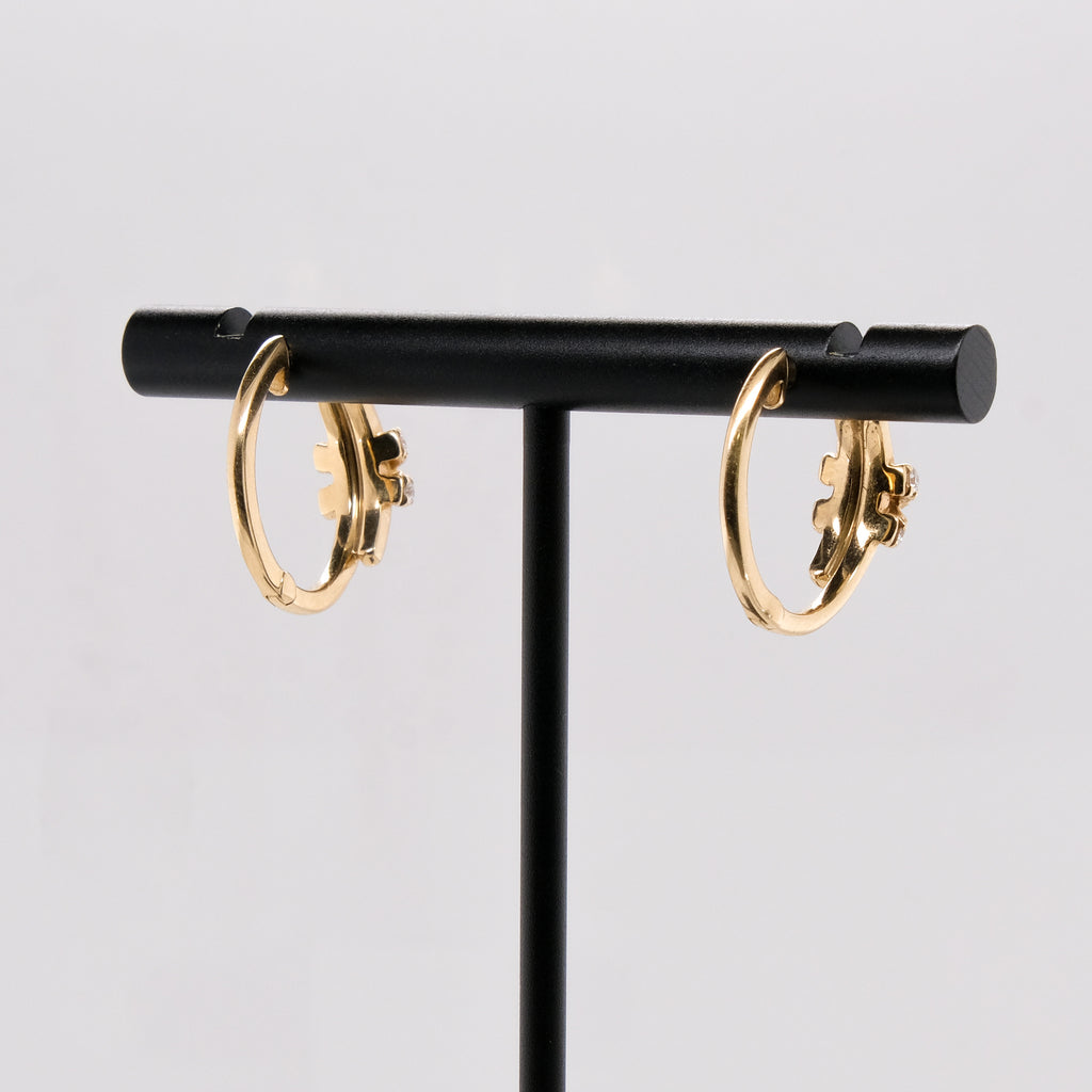 14k Diamond Hoops