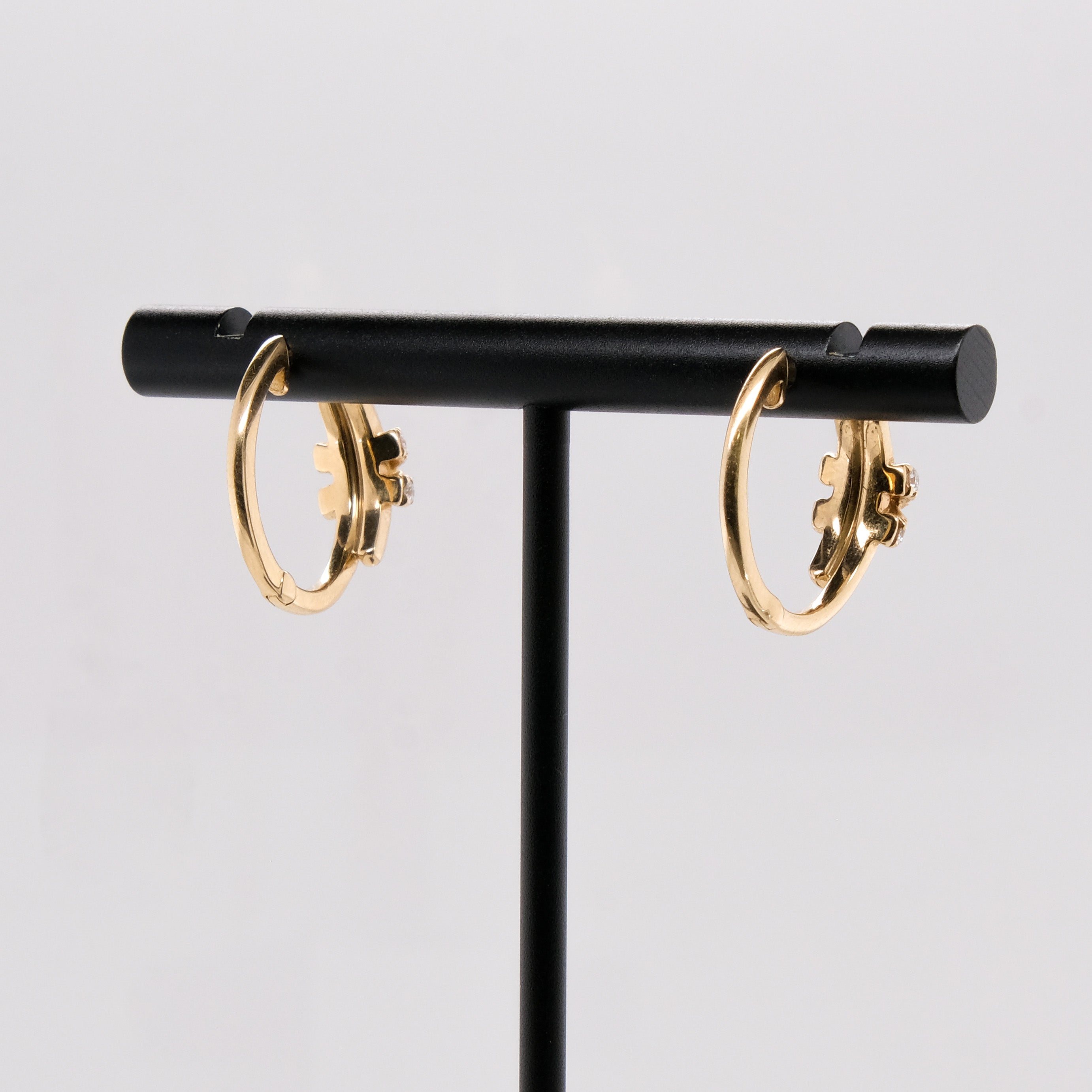 14k Diamond Hoops