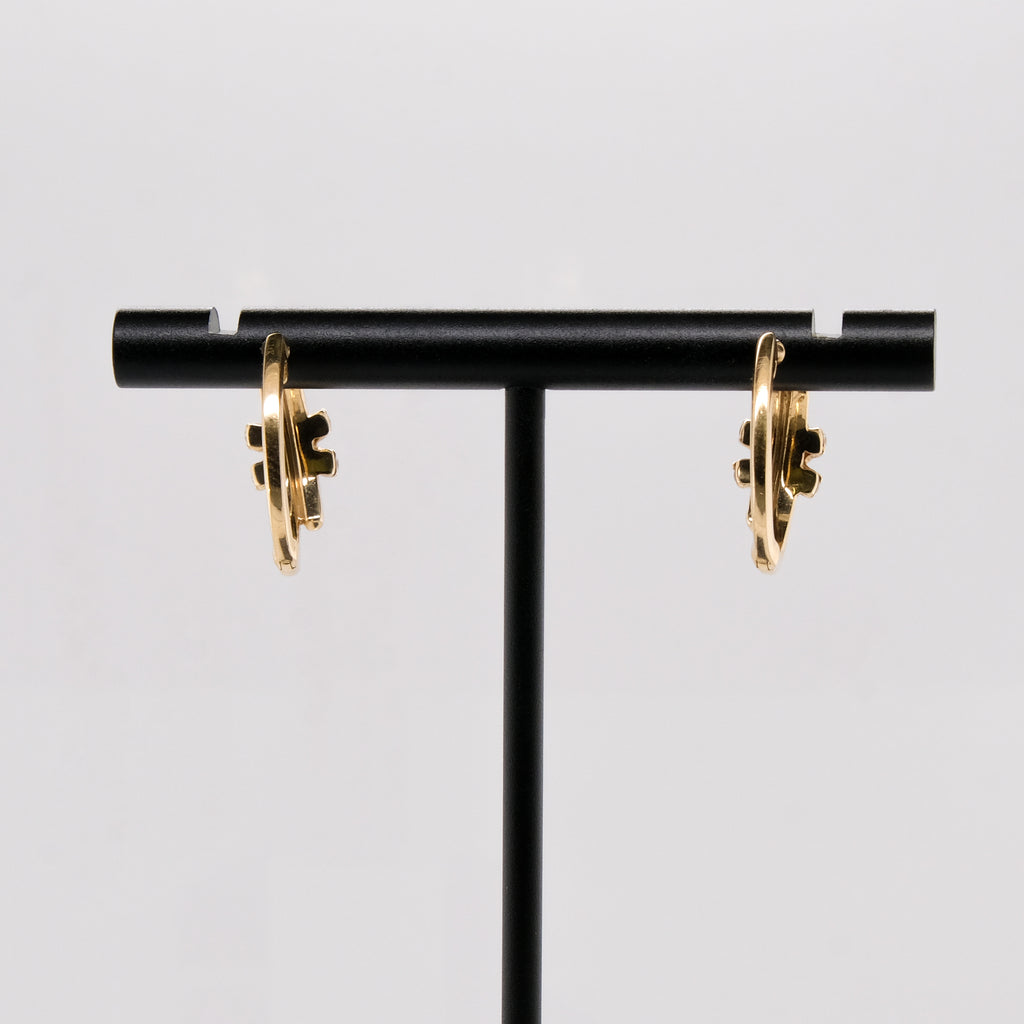14k Diamond Hoops