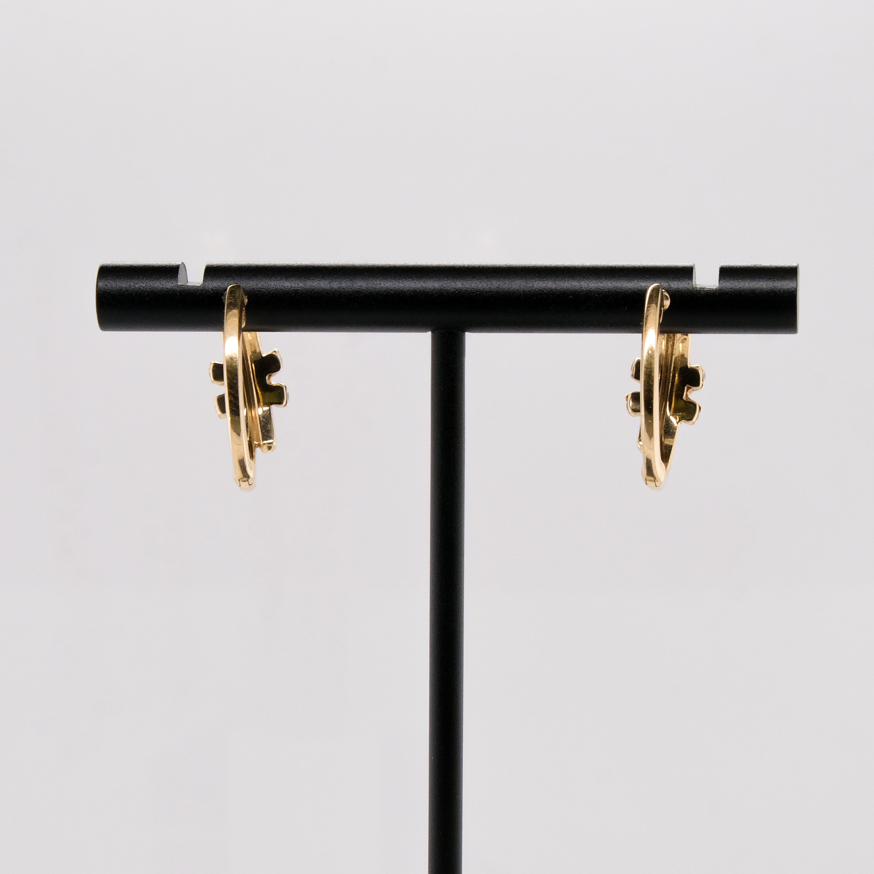 14k Diamond Hoops