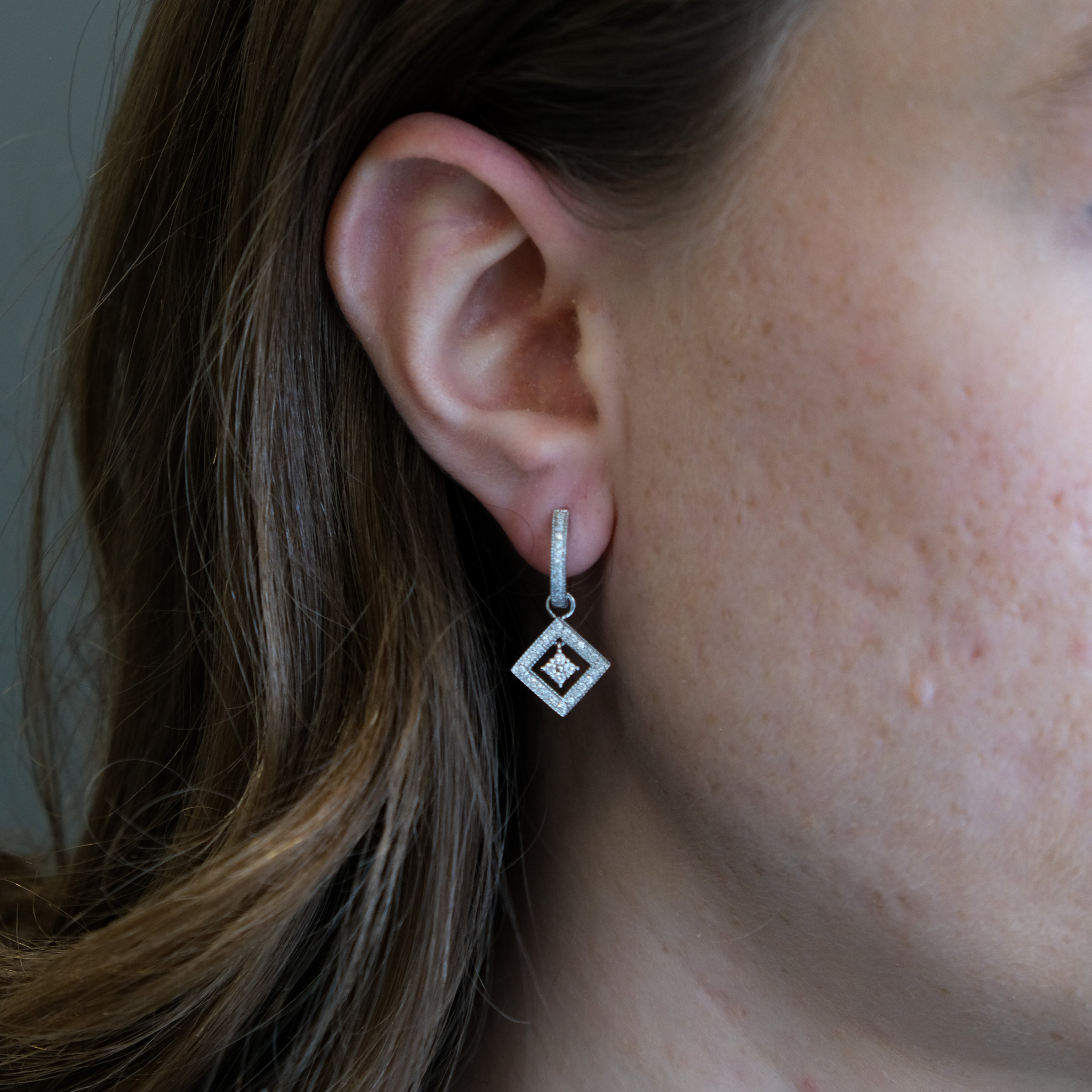 14k Dangling Diamond Earrings