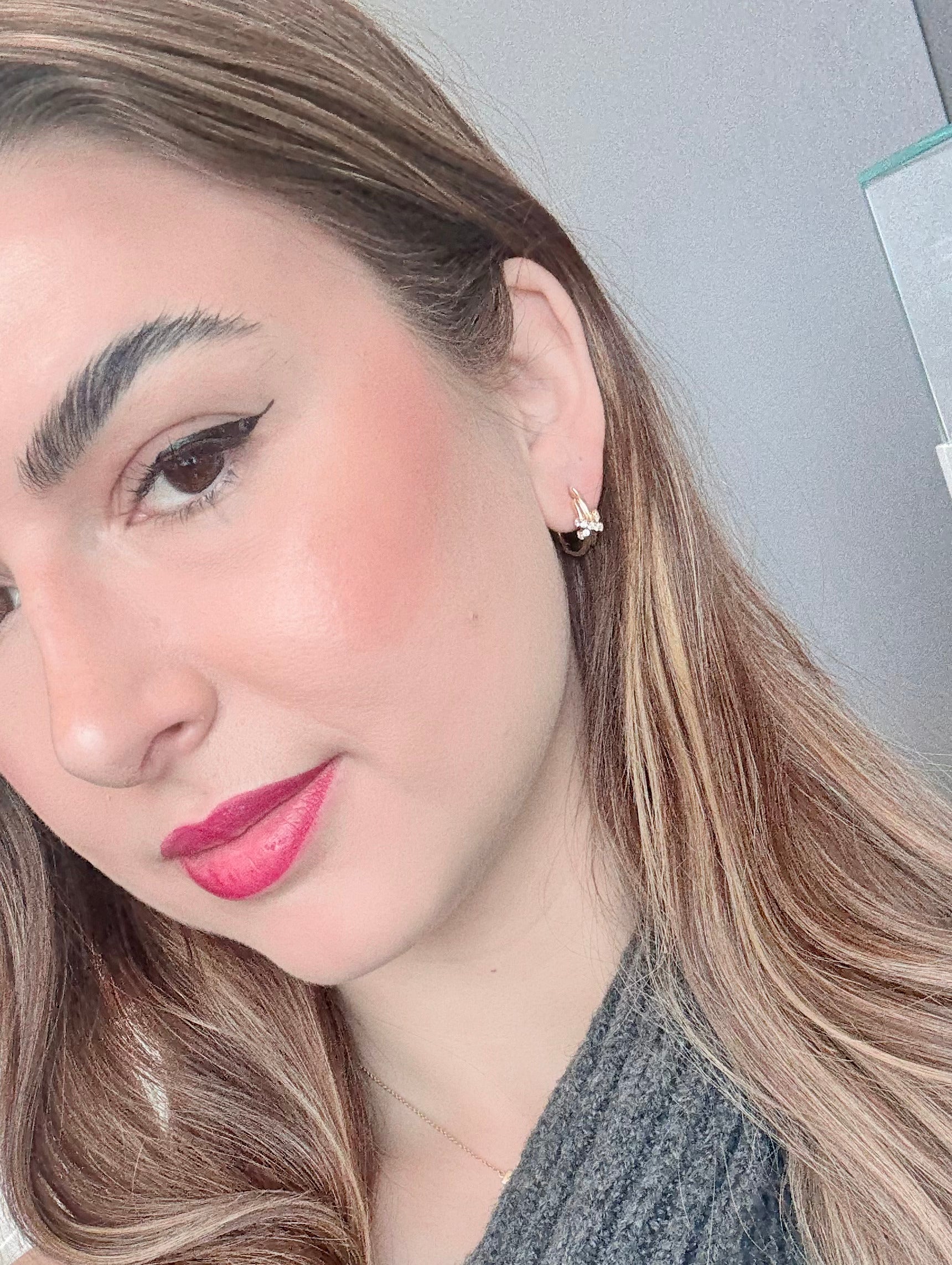 14k Diamond Hoops
