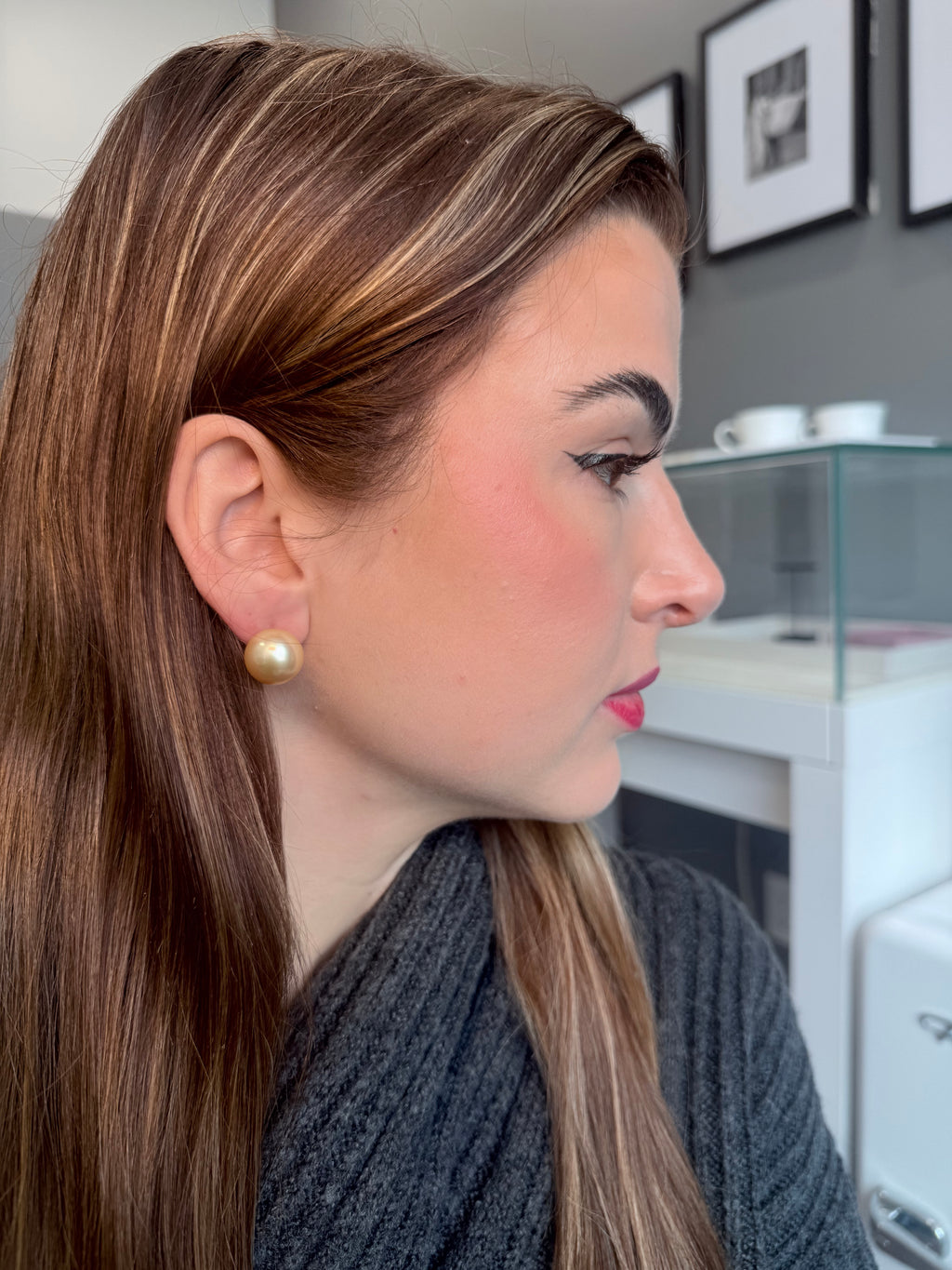 14k Golden South Sea Pearl Earring