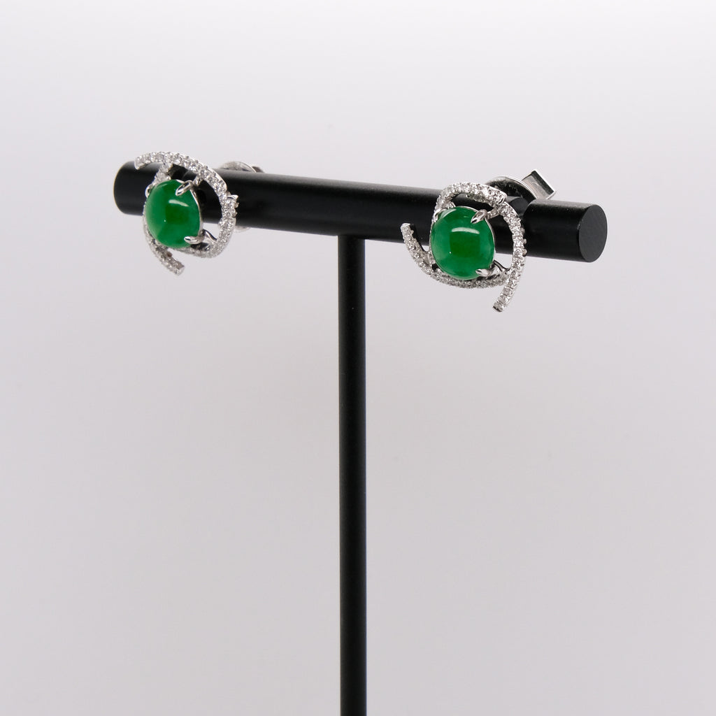 18k Jade & Diamond Earrings