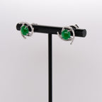 18k Jade & Diamond Earrings