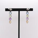 14k Multi-Gem Drop Earrings