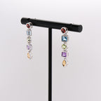 14k Multi-Gem Drop Earrings