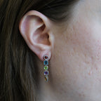 14k Multi-Gem Drop Earrings